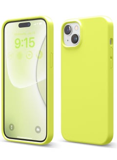 اشتري Liquid Silicone for iPhone 15 Case Cover with Full Body Protection, Shockproof, Slim, Anti-Scratch Soft Microfiber Lining- Neon Yellow في الامارات