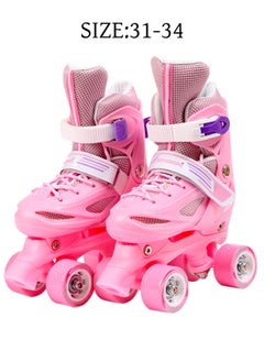 Buy Kids Unisex Four Wheel Roller Skating Shoes S（31-34） in Saudi Arabia