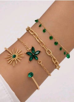 Buy 4pcs Rhinestone Decor Chain Bracelet Shein in Egypt