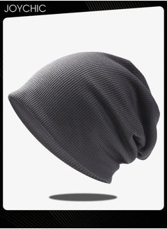 Buy Slouch Beanie Hat for Men Women Stretchy Skull Cap Soft Spring Autumn Warm Daily Outdoor Cuffed Hats Unisex Comfortable Beanie Drak Grey in UAE