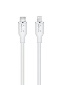 اشتري كابل شحن سريع 480 ميجابايت/ثانية 3 أمبير من السيليكون USB Type-C إلى Lightning باللون الأبيض بطول 1 متر C31C-LSW05 في السعودية