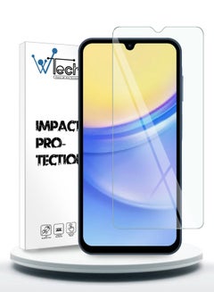 Buy Premium Series Curved Edges 9H 2.5D Tempered Glass Screen Protector For Samsung Galaxy A15 4G / 5G 2023 WTech Clear in UAE