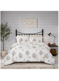 Buy 6-Pcs Printed Duvet Set King Size Luxury Bedding Set For All Season With Abstract Design Zipper Closure Duvet Cover And Corner Ties,Moon Mist in Saudi Arabia