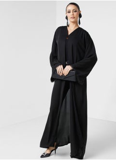 Buy Embellished Lace Detail Abaya in UAE