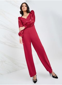 اشتري Organza Sleeve Wide Leg Jumpsuit في السعودية