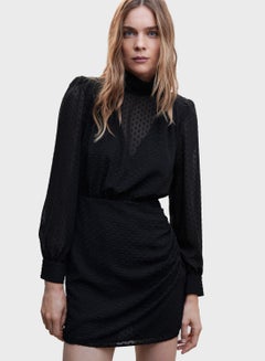Buy Cut Out Back High Neck Dress in UAE
