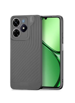 Buy Soft Liquid Silicone With Wavey Texture Case Cover For Realme C61 / Realme C63 4G 2024 Gear4 Grey in UAE