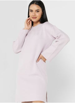 Buy Crew Neck Knitted Dress in Saudi Arabia