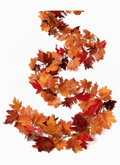 Buy Autumn Garland Set of 2 Fall Decor Artificial Leaves for Home Fireplace Front Door Thanksgiving Decoration in UAE