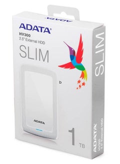 Buy ADATA HV300 External Portable Slim HDD Hard Drive Fast Data Transfer | 1TB HDD | White in UAE