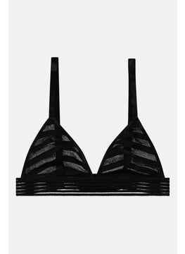 اشتري Women Non Padded Unlined Textured Bikini Top, Black في الامارات