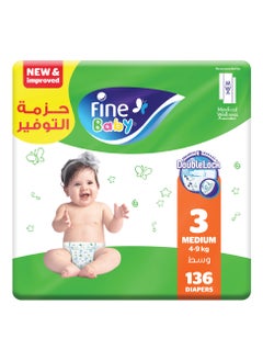 Buy Baby Diapers Size 3 Medium 4–9kg 136 Count in Saudi Arabia