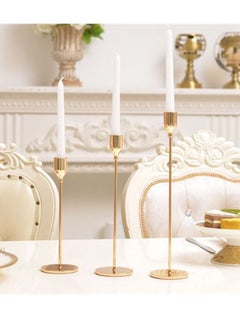 Buy 3-Piece European Metal Candle Holder in Saudi Arabia