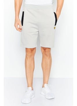 اشتري Men Brand Logo Basic Shorts, Grey/Black في الامارات