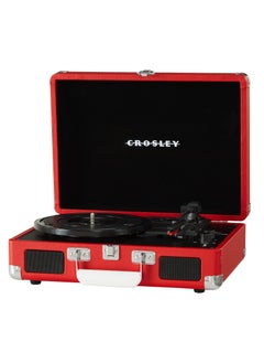 اشتري Crosley CR8005DP-RE1 Cruiser Plus Vintage 3-Speed Bluetooth in/Out Suitcase Turntable, Red في الامارات