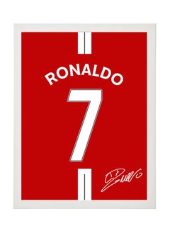 Buy Ronaldo Manchester United Autographed Jersey Poster with Frame 30x40cm in UAE