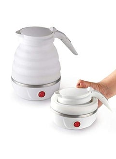 Buy Travel Foldable Electric Kettle - Electric Kettle Portable Silicone Collapsible Kettle White in UAE