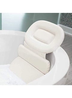 Buy Bathtub Pillow Waterproof, Luxury Three Fold Bath Head Neck Back Support Pillow Non-Slip Suction Cups in UAE