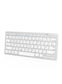 اشتري Bluetooth Keyboard Wireless Tablet Keyboards Compatible with Windows/Android/iOS Keyboard for iPad/iPad Pro/iPad Air/iPad Mini Samsung iPhone and Other Bluetooth Devices White في السعودية