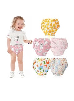 Buy Baby Cloth Diapers 5 Pack One Size Adjustable Washable Reusable Diaper for Baby Girls  with 5 Microfiber Inserts (Baby Girl) in UAE