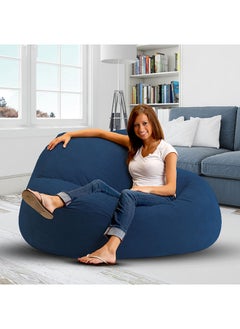 اشتري Solid Multi-Purpose Bean Bag With Polystyrene Filling Blue 80x80x50cm في الامارات