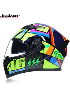 اشتري New Double Mirror Helmet Semi Full Cover Four Seasons Motorcycle Helmet في السعودية