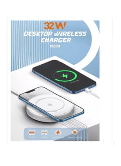 Buy 32W Wireless Charger 5-in-1 Wireless Charging Station with 15W Qi-Certified Wireless Charger & 32W USB-C Port PD Fast Charger, Portable Multiport Charger for iPhone, iPad, Samsung and More in Egypt