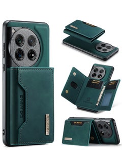 Buy CaseMe Wallet Case for One plus 12 DGMING Premium Leather Phone Case Back Cover Magnetic Detachable with Trifold Wallet Card Holder Pocket - Green in Egypt