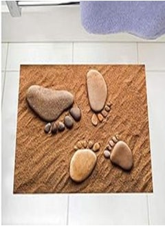 اشتري 3D simulation Foot floor bathroom wall sticker PVC waterproof anti-skidding sticker mm في مصر