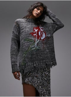 Buy Printed Crew Neck Sweater in Saudi Arabia