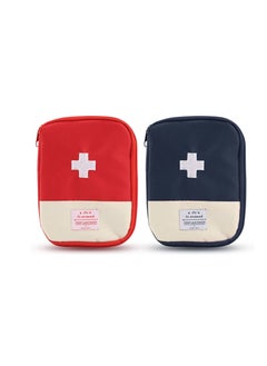 اشتري Mini First Aid Bag Portable Travel First Aid Kit Empty for Car Cycling Marathon Running Outdoor Camping Hiking Travel Emergency Travel Home Office(Red +Blue) في السعودية