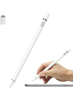 Buy Active rechargeable Drawing Stylus Pen 1.5 mm Fine precision point for all Touch Screens mobiles tablets (White) in Saudi Arabia