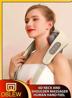 Buy Shiatsu Neck and Shoulder Massager With Heat Relieve Tension Target Acupoints Spa-Quality Massage 6D Extra Large Massage Head Wearable Design Ideal For Pain Relief Muscle Relaxation Stress Reduction in UAE