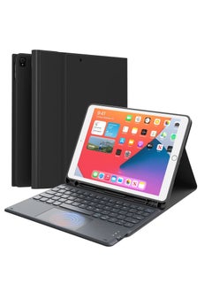 Buy iPad 9th Generation Case with Touchpad Keyboard Fits iPad 10.2 8th Gen 7th Gen Air 3 Pro 10.5 Bluetooth Keyboard with Smart Cover Black in UAE