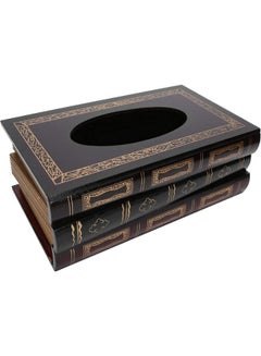 Buy Crafted Retro Wooden Antique Book Tissue Box Cover in UAE