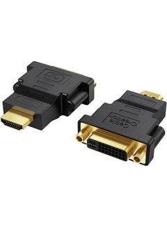 Buy Hdmi To Dvi Adapter 2 Pack Bi Directional Hdmi Male To Dvi Female Converter 1080P Dvi To Hdmi Conveter 3D For Ps4 Ps5 Tv Box Blu Ray Projector Hdtv 0.15M Black in UAE
