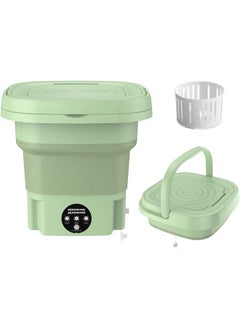 Buy Mini Portable Washing Machine, 8 L Mini Washer, Foldable, Mini Washer for Baby Clothes, Underwear or Socks, Small Clothes, Camping, Travel Laundry, Green in Saudi Arabia