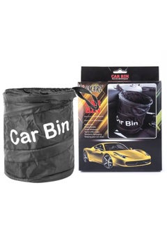 Buy Car Trash Can Foldable Storage Seat Back Debris Bucket Round Car Seat Back Hanging Trash Bag in UAE