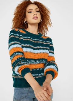 Buy Striped Crew Neck Sweater in UAE