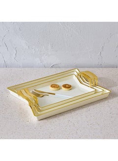 Buy Orion 3-Piece Rectangular Tray with Handle 42 x 3.2 x 20.5 cm in UAE