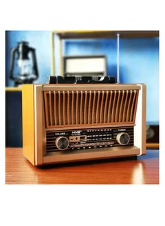 Buy Wooden Wireless Bluetooth Radio Speaker Portable Home FM / AM / SW Radio TF Card U MP3 Player in Saudi Arabia