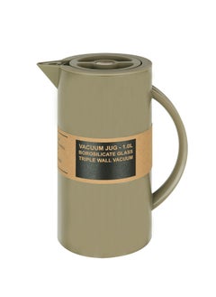 Buy Plastic Tea/Coffee Flask 1 Liter Green, Borosilicate Glass & Triple Wall Vacuum. in Saudi Arabia