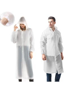 اشتري Raincoat Rain Poncho for Adults, EVA Rain Poncho for Women and Men Reusable Raincoat Jacket Packable Raincoat for Family FishingTravelEmergencyno PVC with Hood and Elastic Sleeveng في الامارات