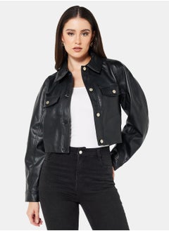 اشتري PU Coated Crop Jacket في السعودية