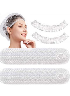 Buy 100PCS Disposable Shower Caps, Larger & Thicker Waterproof Elastic Hair Bath Cap, Clear Plastic Hair Caps for Women Men, Spa, Home Use, Hotel and Hair Salon, Beauty, Portable Travel. in Saudi Arabia