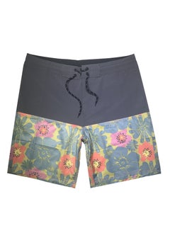 Buy 2023 Quick-Dry Surf Shorts Elastic Waterproof Floral Mens Swimwear Grey in Saudi Arabia