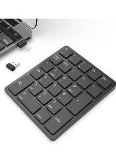 Buy 26 Keys Bluetooth Wireless Number Pad Rechargeable 10Key 2.4GHz Numeric Keypad Efficiently Data Entry Number Keypad with BackSpace Keys for Laptop Desktop MacBook Pro Air iMac iPhone iPad in UAE