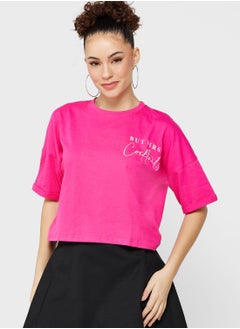 Buy Wide Fit Graphic Cropped T-Shirt in Saudi Arabia