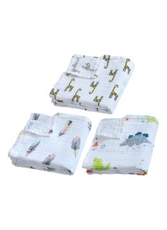 Buy Baby Swaddle Blanket for Newborn, 3 Pack Breathable Soft Receiving Blanket, 120 x 110 cm Cotton Muslin Nappies Baby Swaddle Blanket for Baby Boy Girl in Saudi Arabia