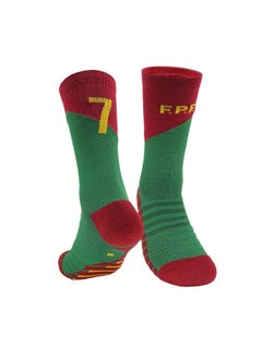 اشتري M MIAOYAN football star Messi Ronaldo Mbappe Neymar same football socks men and women adult non-slip socks towel bottom mid-tube socks sports socks في السعودية